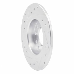 Dodge DART Brake Rotor (1) - Rear Right - R1 Concepts - Drilled & Slotted - Silver - `13-`16